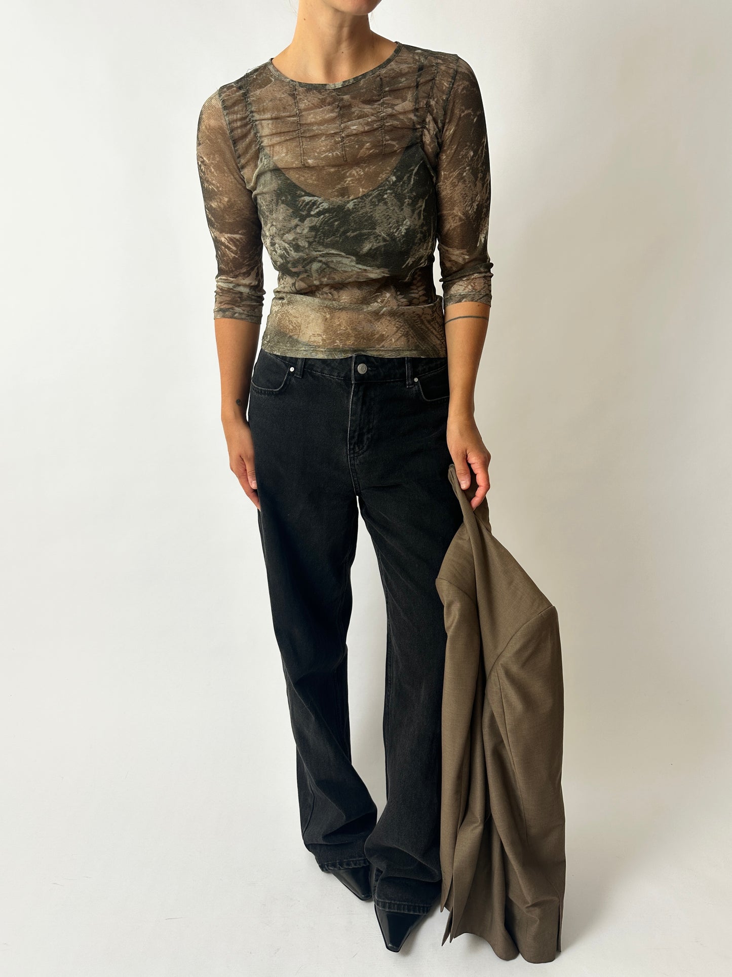 Sheer top | Taupe / Beige