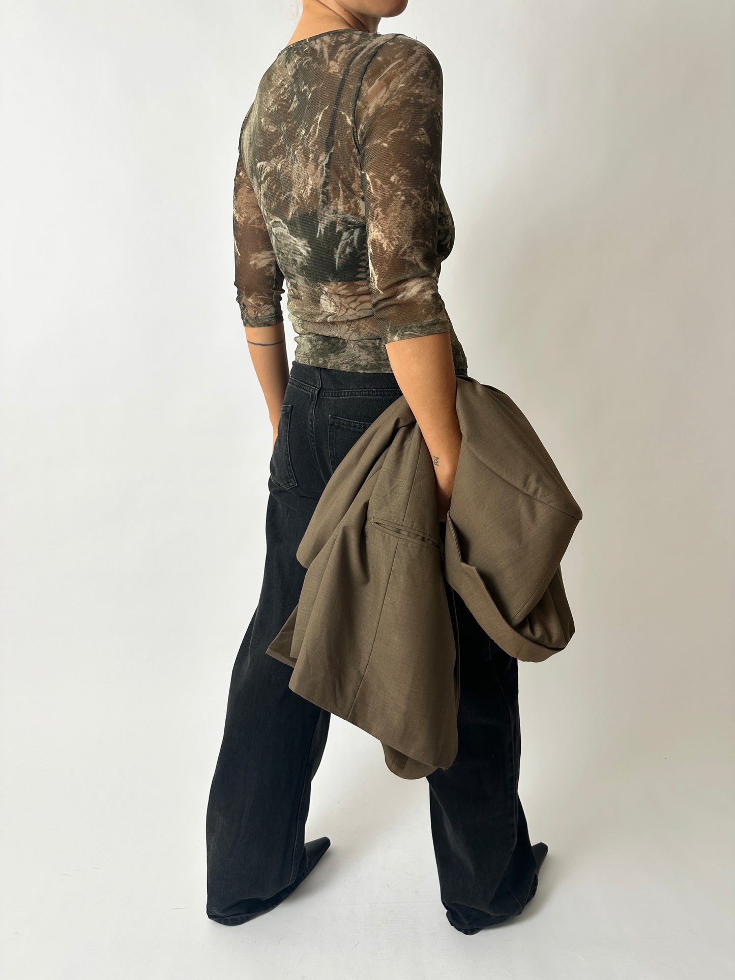 Sheer top | Taupe / Beige