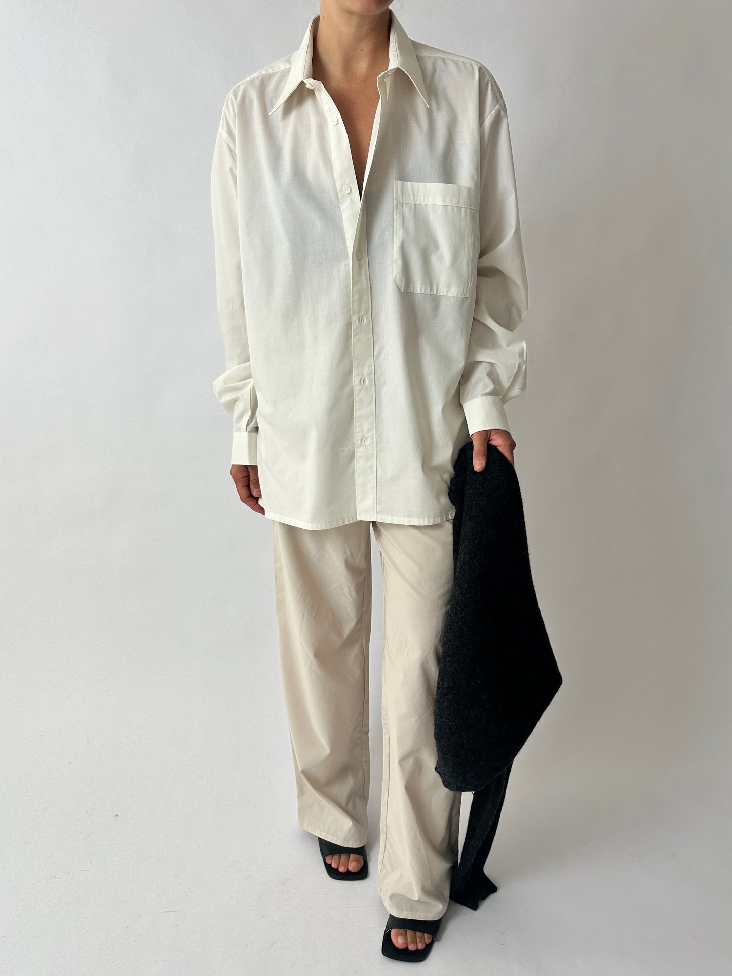 Relaxed fit cotton shirt | Soft Ecru