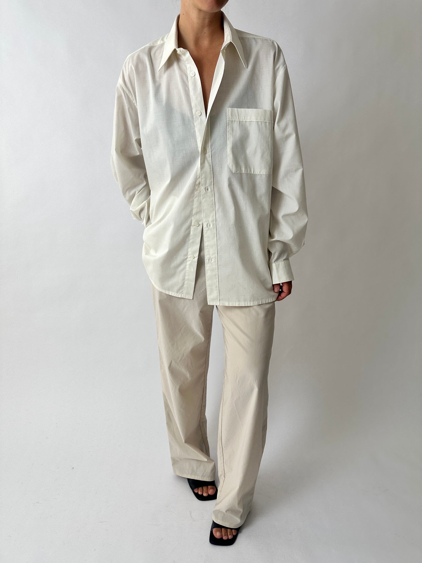 Relaxed fit cotton shirt | Soft Ecru