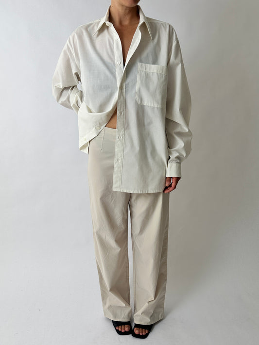 Relaxed fit cotton shirt | Soft Ecru