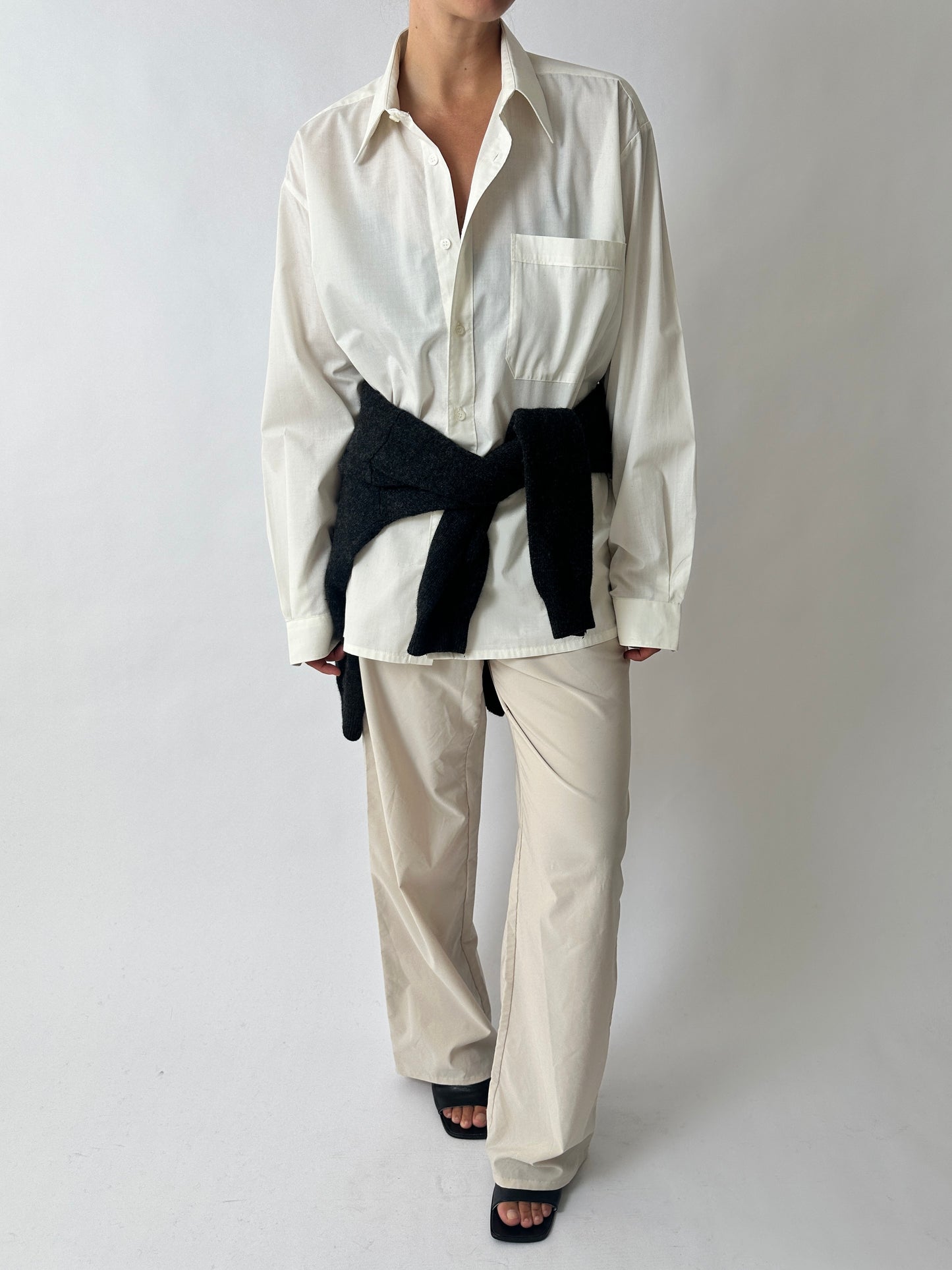 Relaxed fit cotton shirt | Soft Ecru