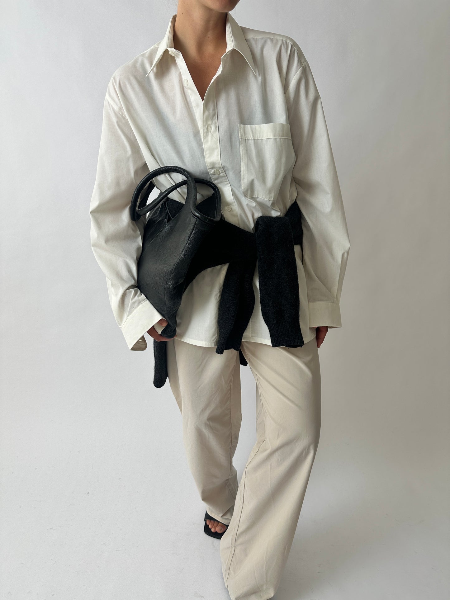 Relaxed fit cotton shirt | Soft Ecru