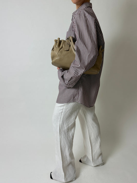 Oversized striped shirt | Off white / Bordeaux