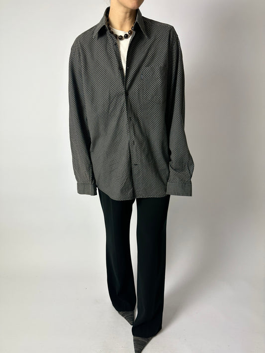 Relaxed checked shirt | Black / Beige