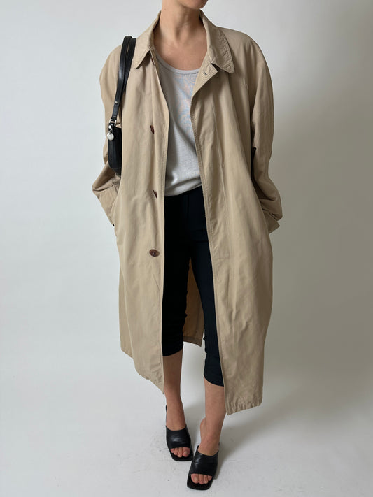 Long mac coat | Soft ecru