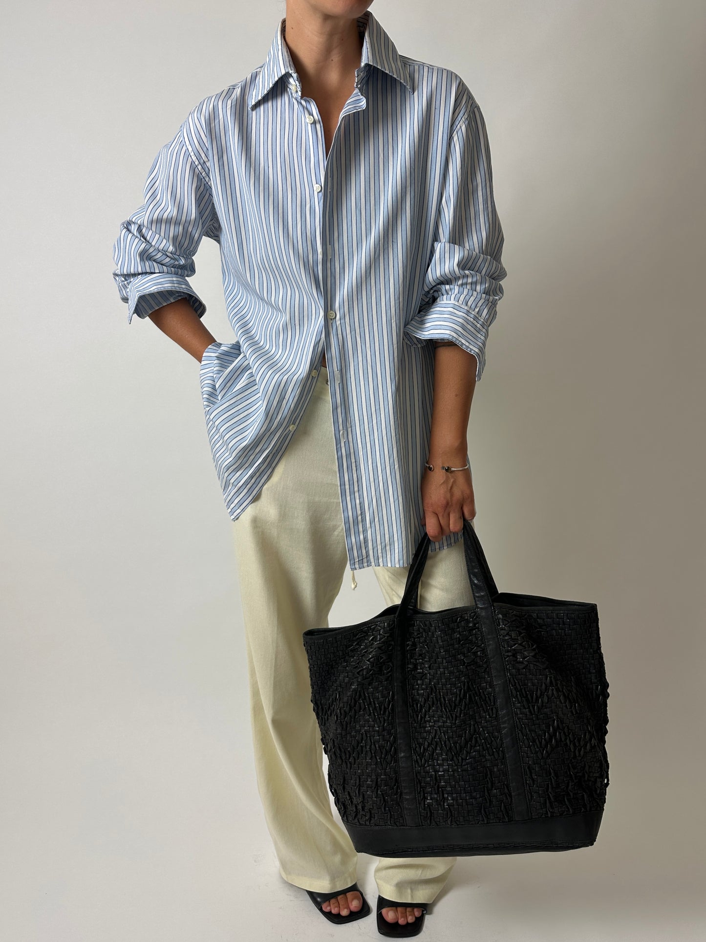 Striped cotton shirt | Blue / White