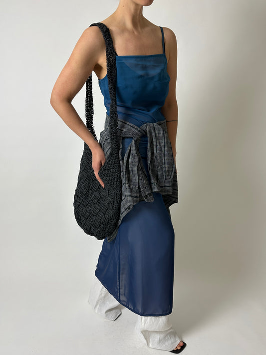 Raffia summer bag | Black