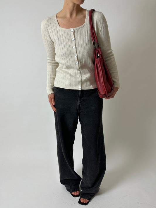 Wool cardigan | Soft ecru
