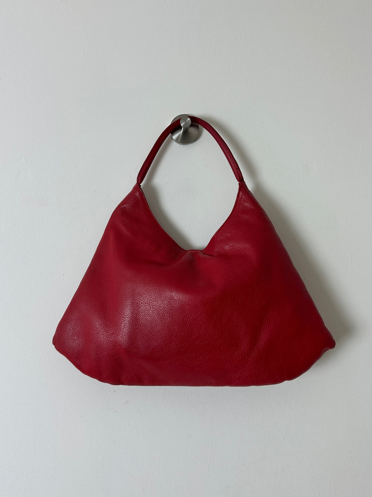 Leather shoulder bag | Red