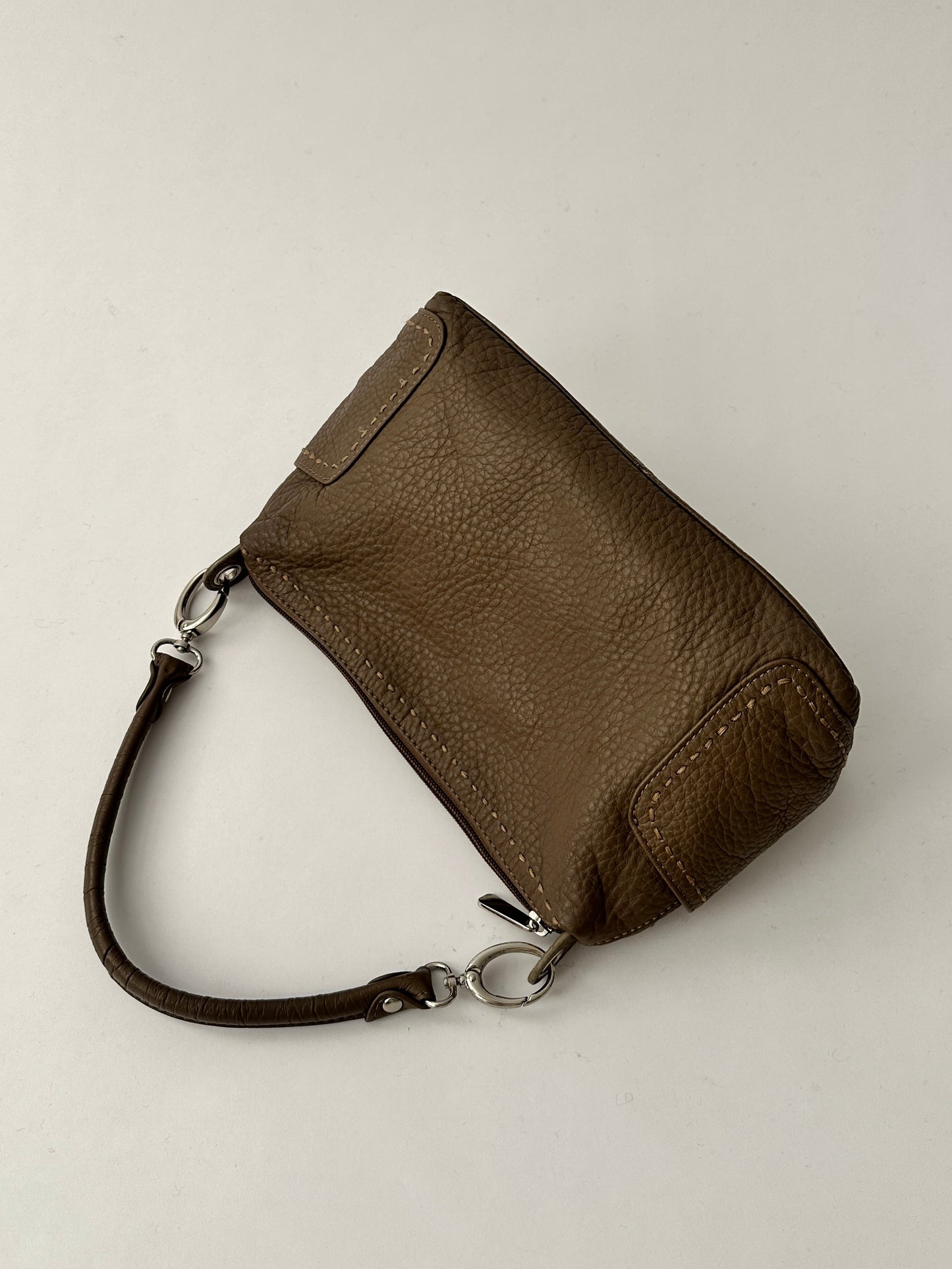 Leather shoulder bag | Taupe