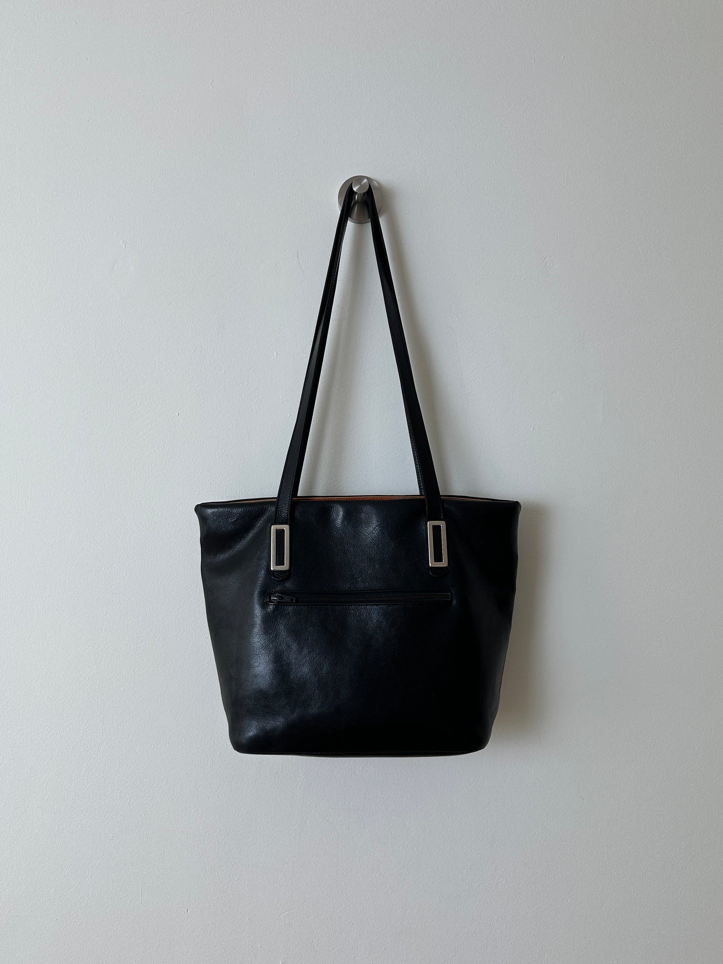 Leather tote bag | Black