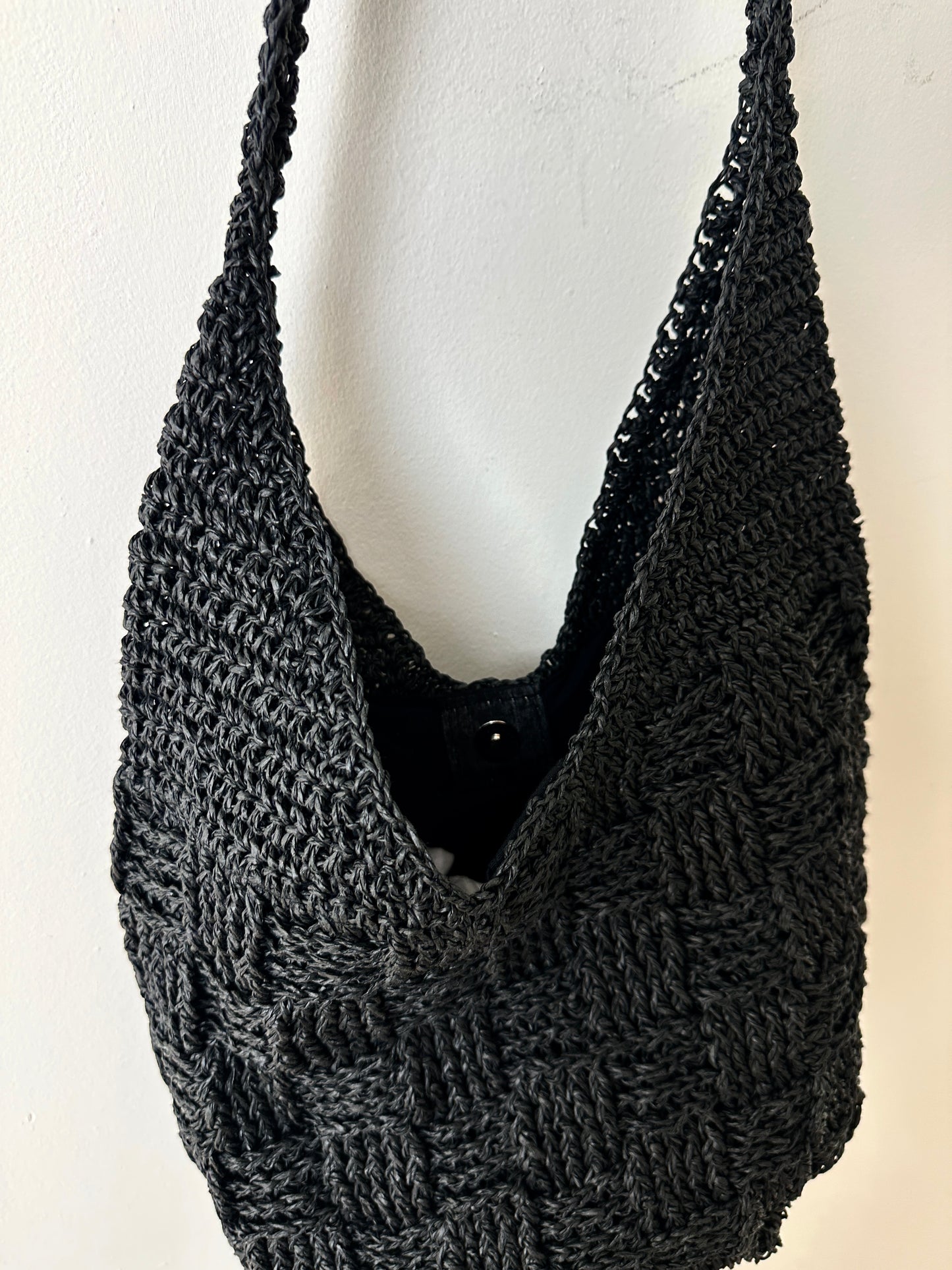 Raffia summer bag | Black