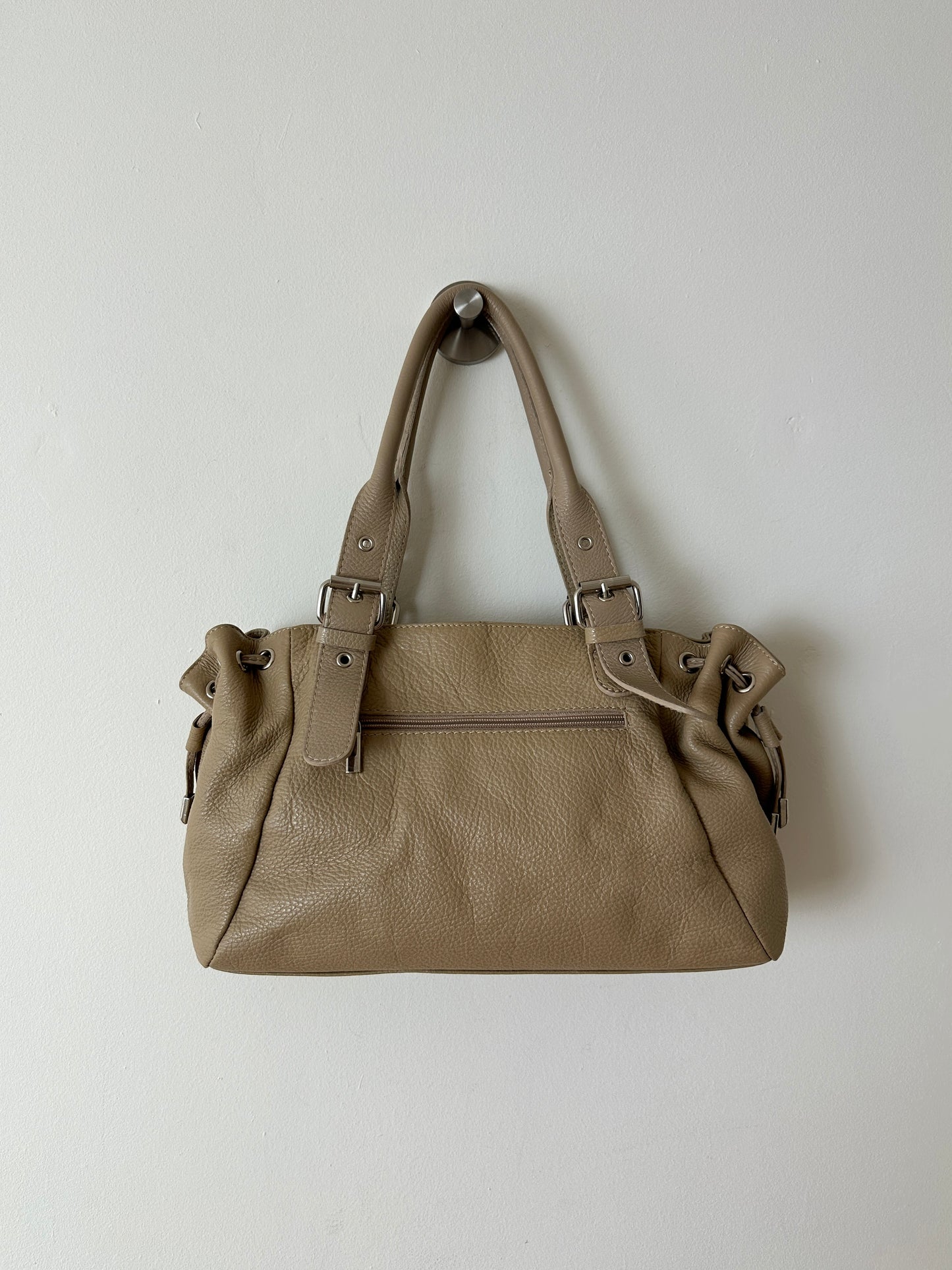 Leather shoulder bag | Soft ecru