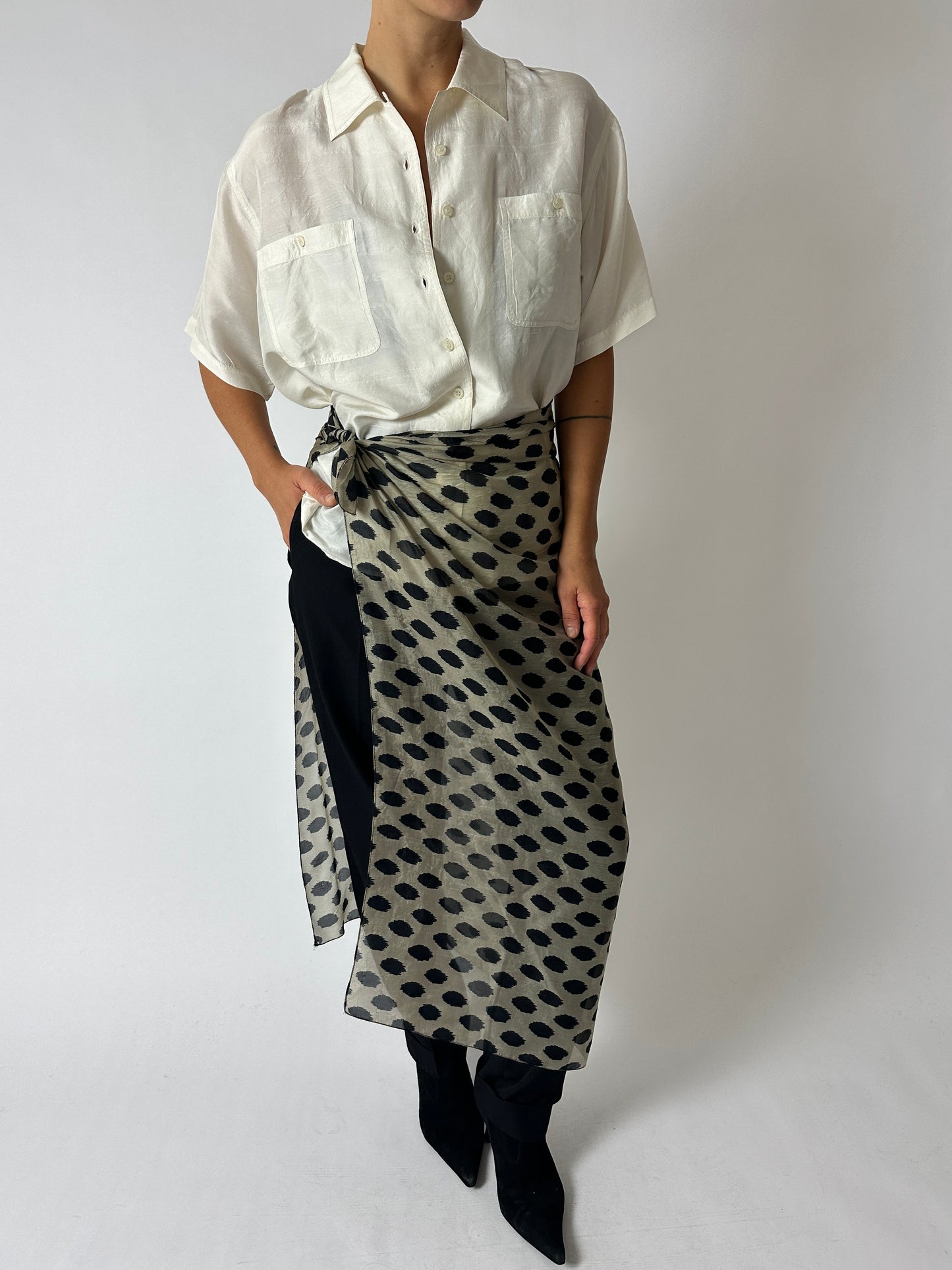 Boxy silk blouse | Off white