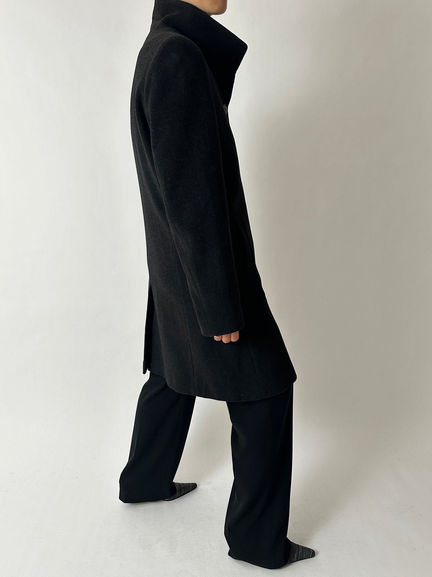 Long wool coat | Black