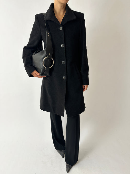 Long wool coat | Black