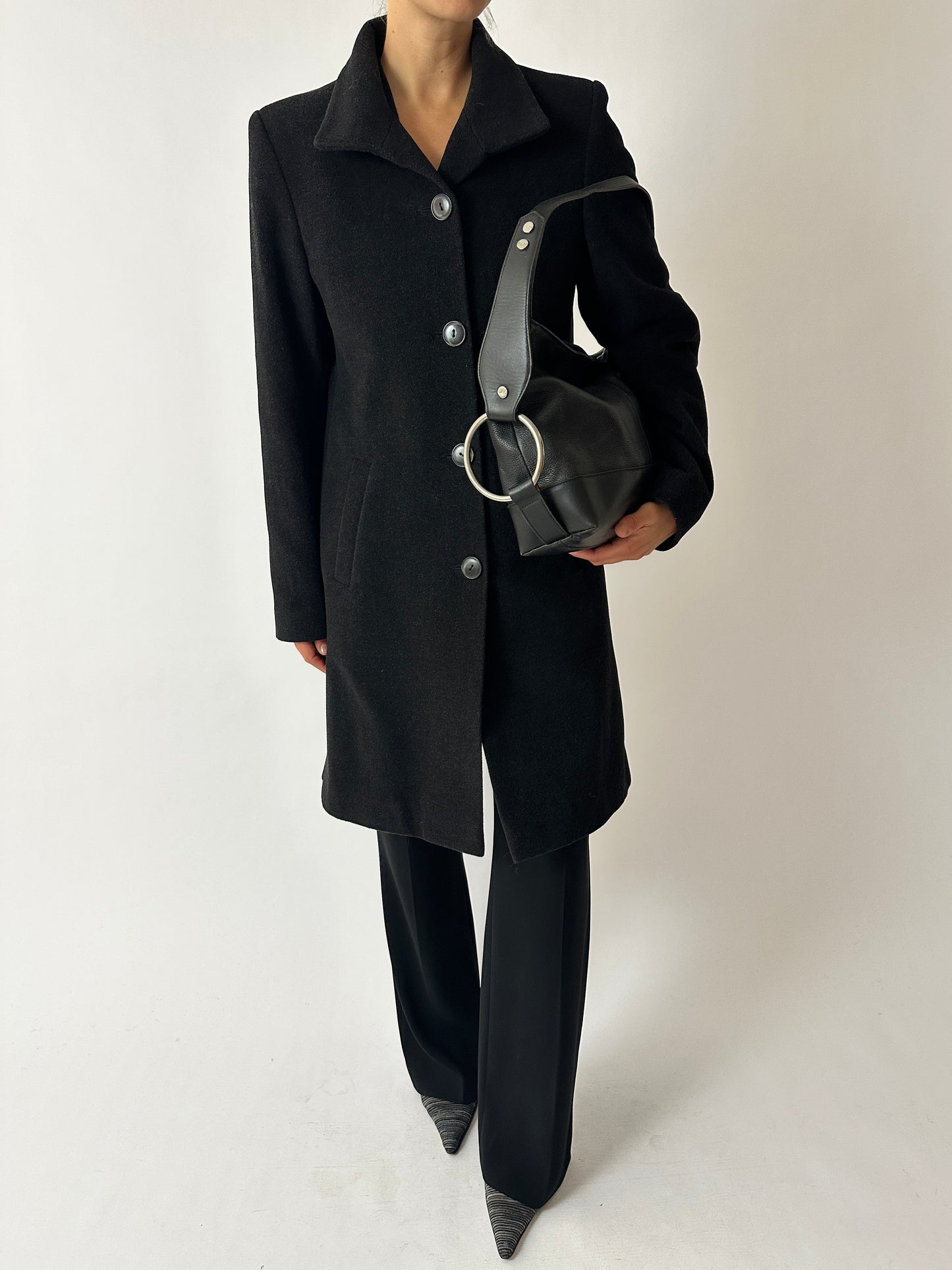 Long wool coat | Black