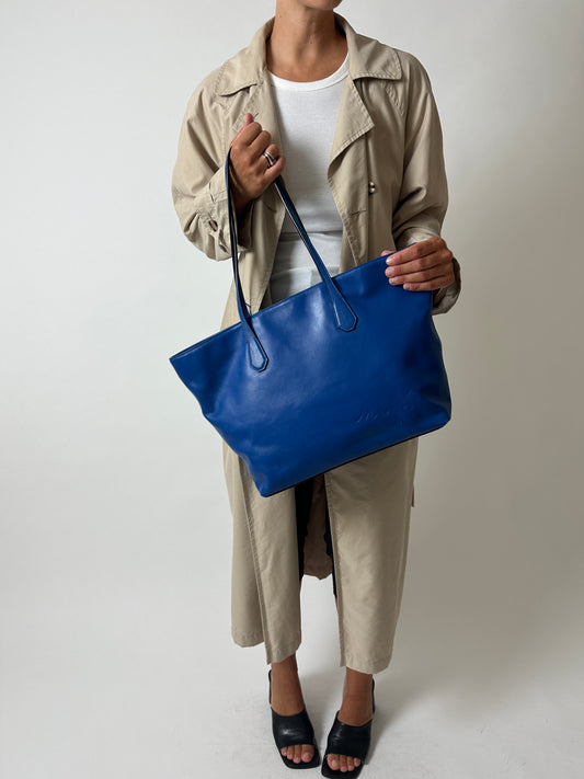 Leather shoulder bag | Cobalt blue