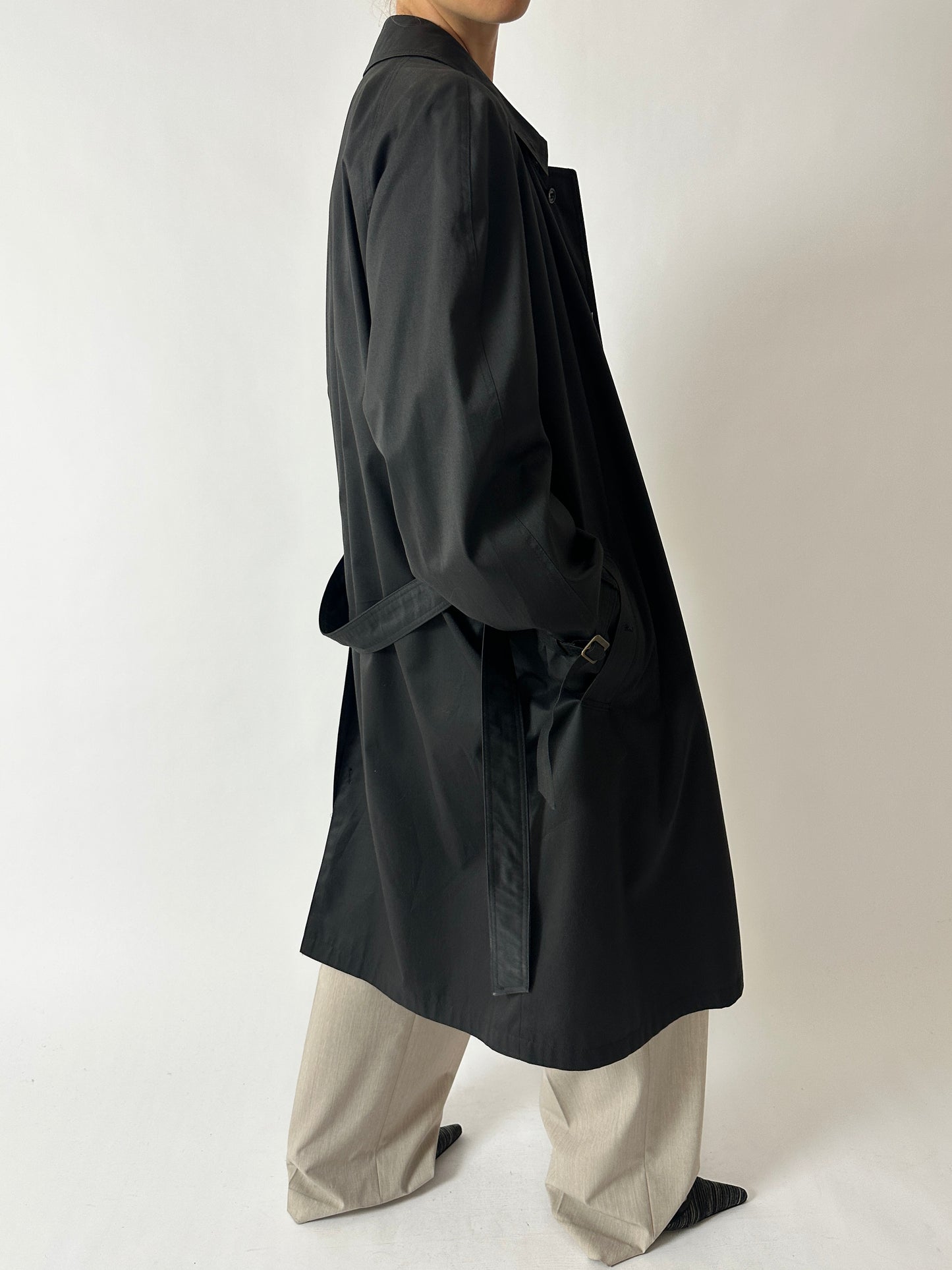 Oversized trench coat | Off Black