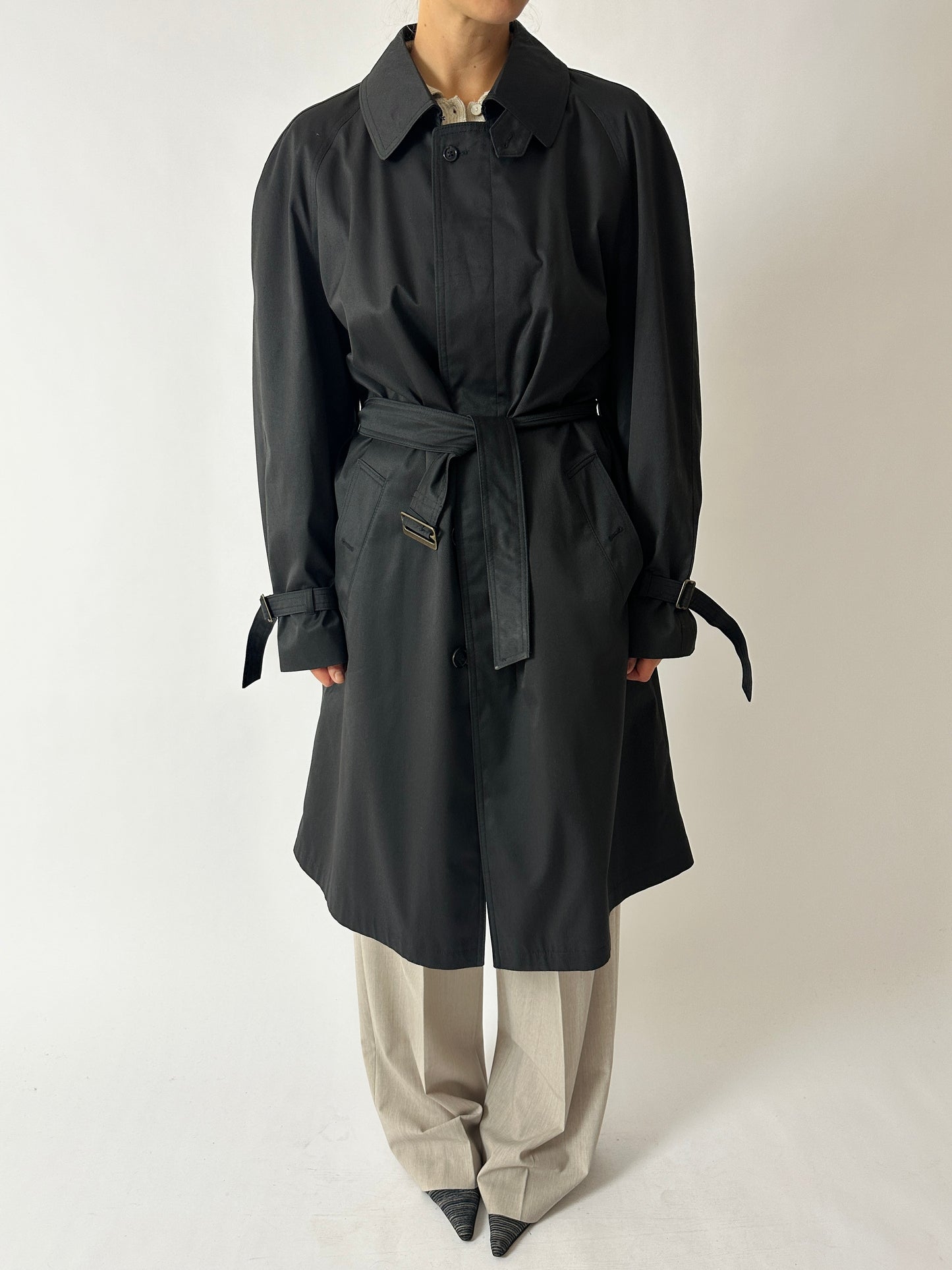 Oversized trench coat | Off Black