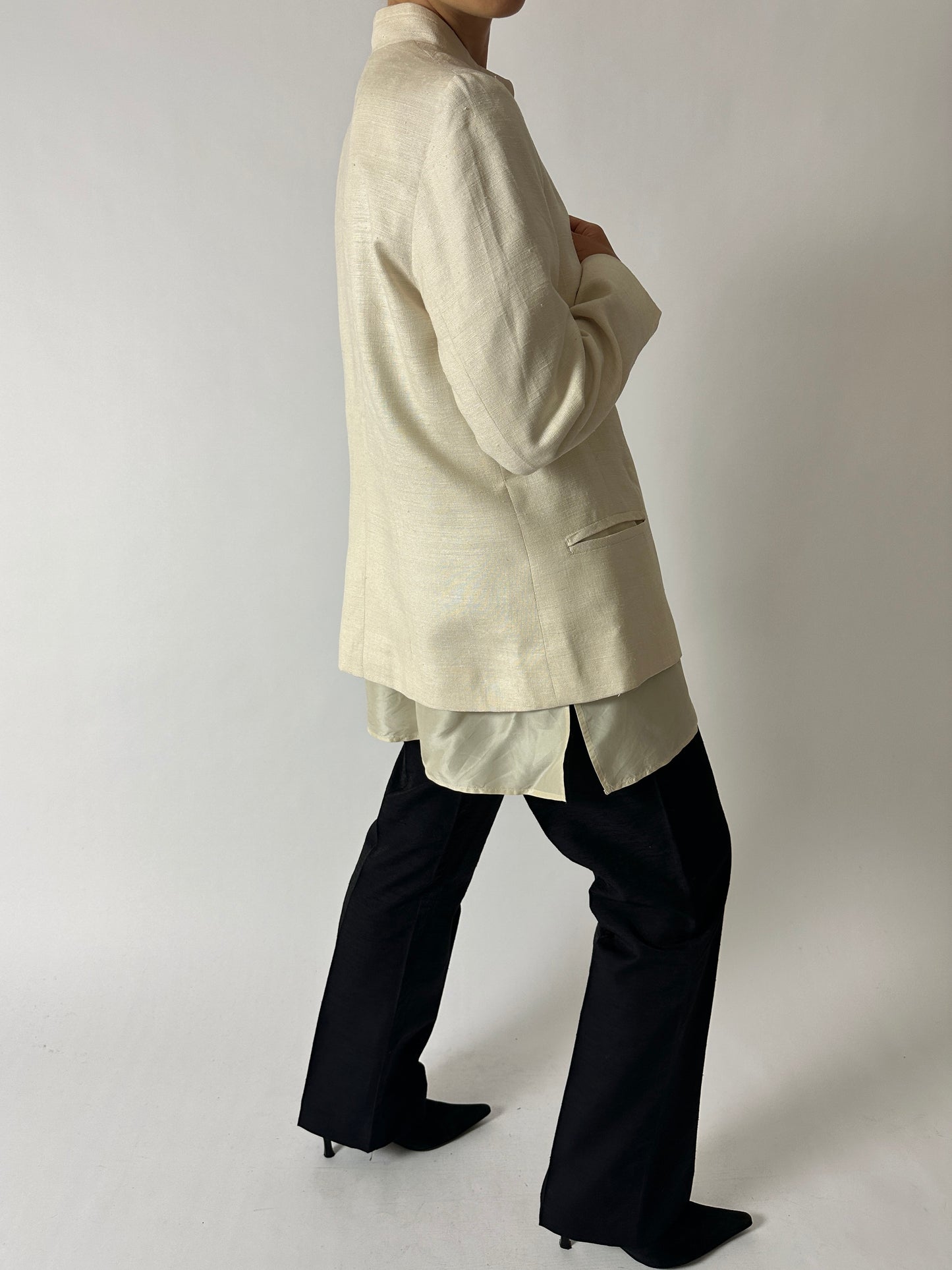 Silk blend tailored blazer | Off white