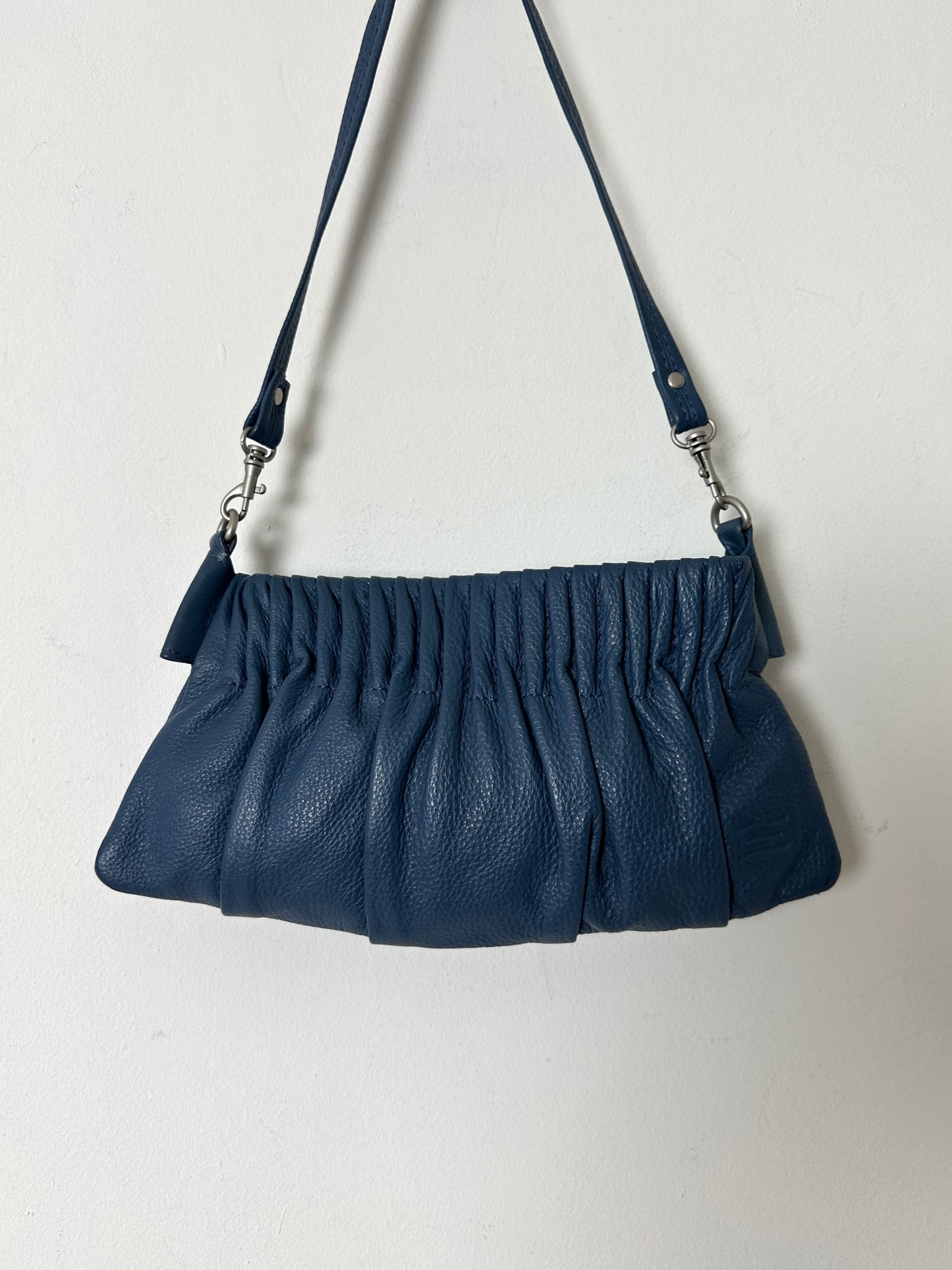 Leather mini shoulder bag | Blue