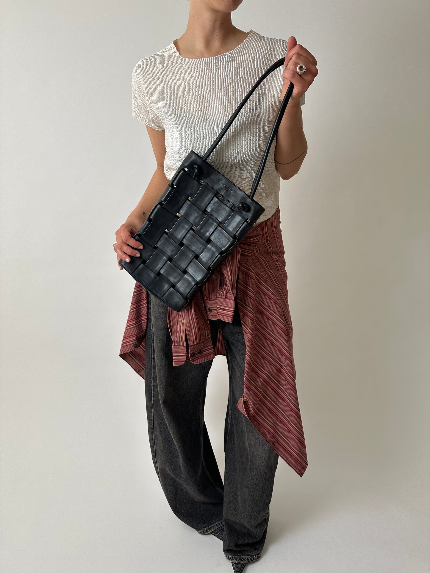 Woven leather bag | Night