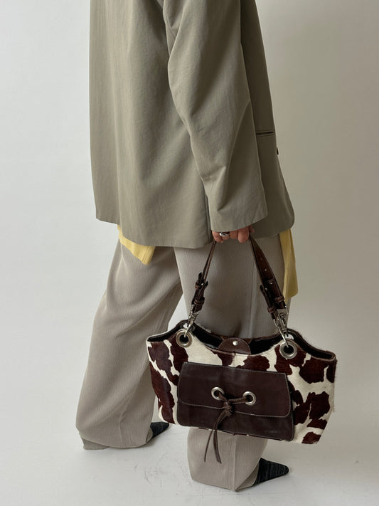 Cow leather shoulder bag | Brown