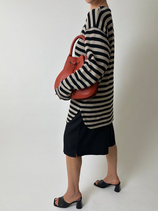 Striped sweater | Black / ecru