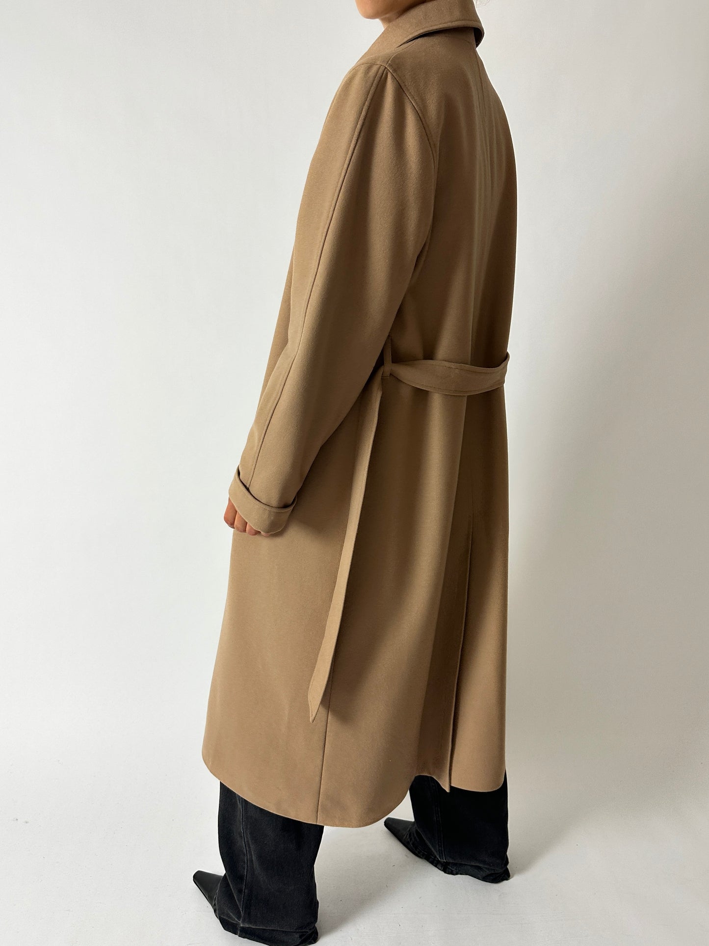 Belted wool coat | Soft camel