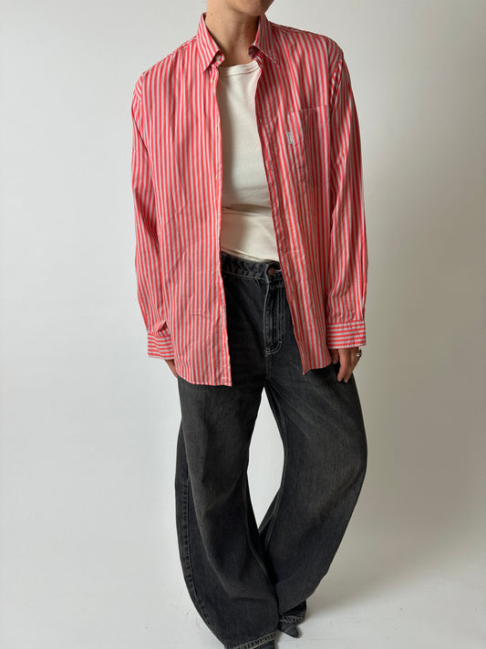 Striped shirt | Red / Ecru