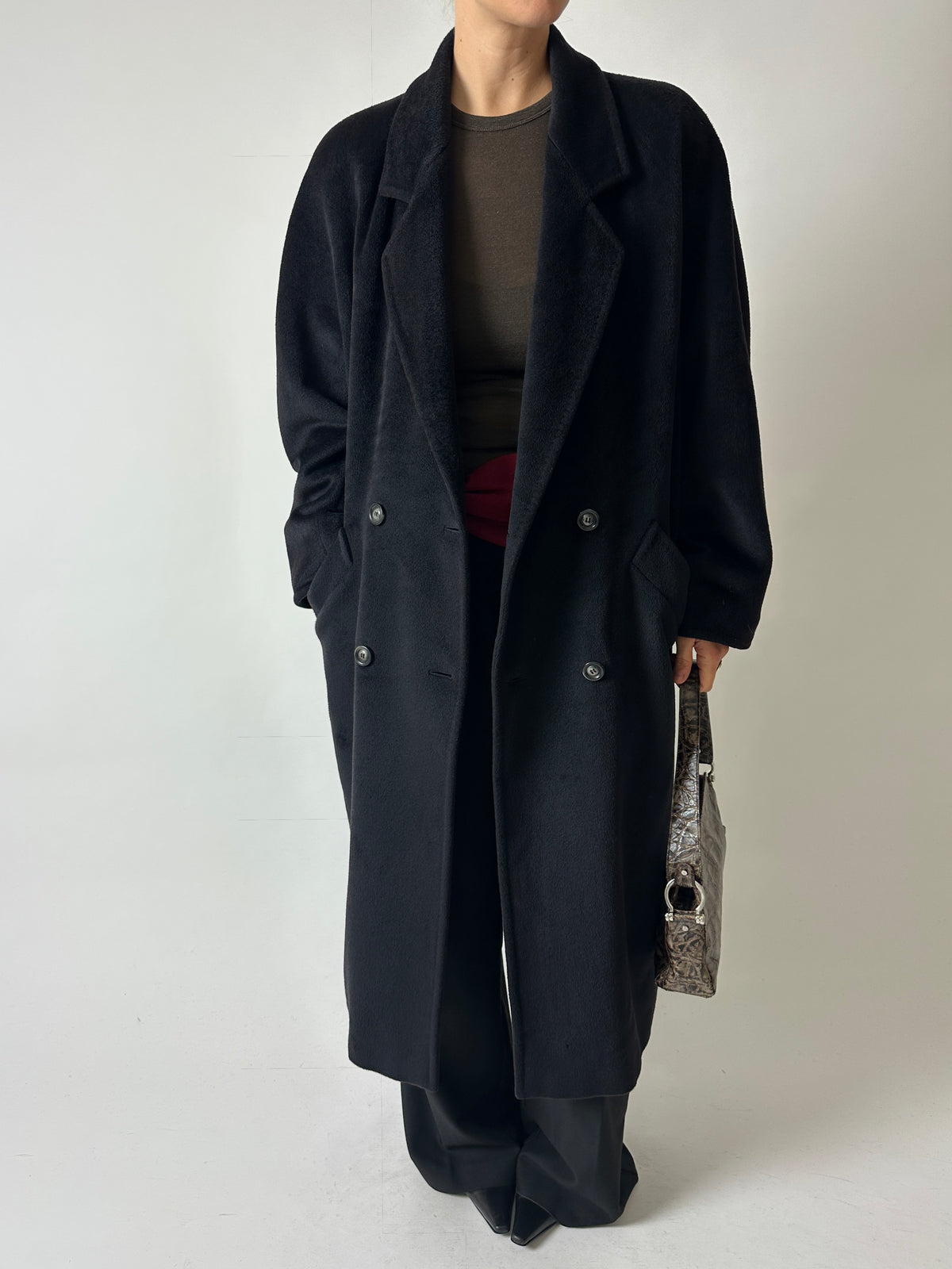 Long wool coat | Black