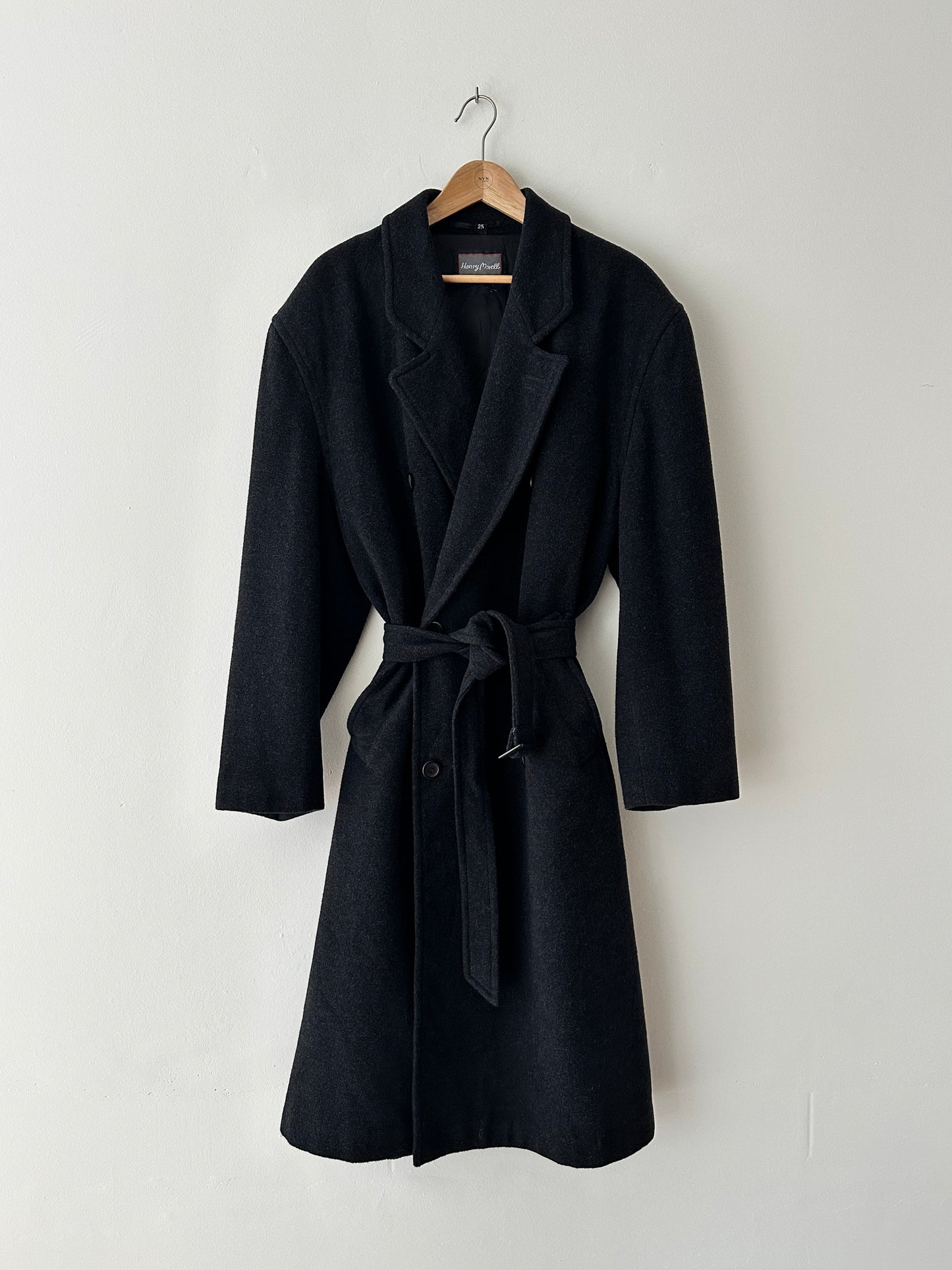 Belted wool coat | Anthracite