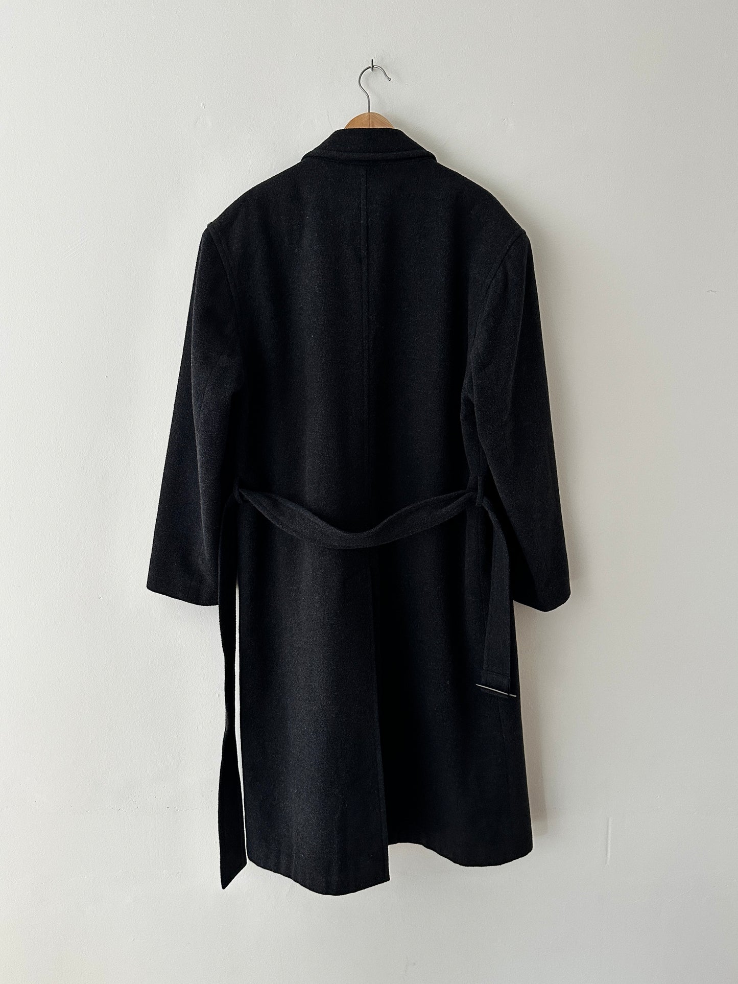 Belted wool coat | Anthracite
