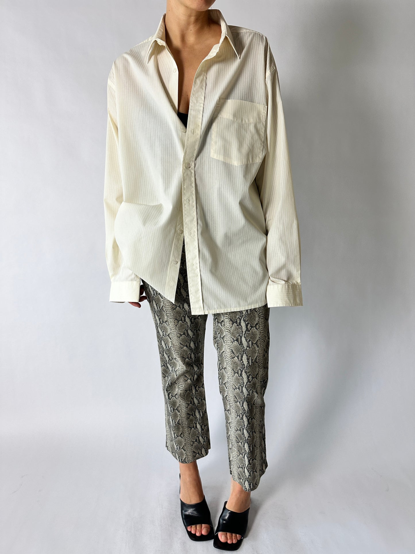 Oversized striped shirt | Butter - White