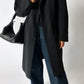 Oversized wool coat | Dark grey