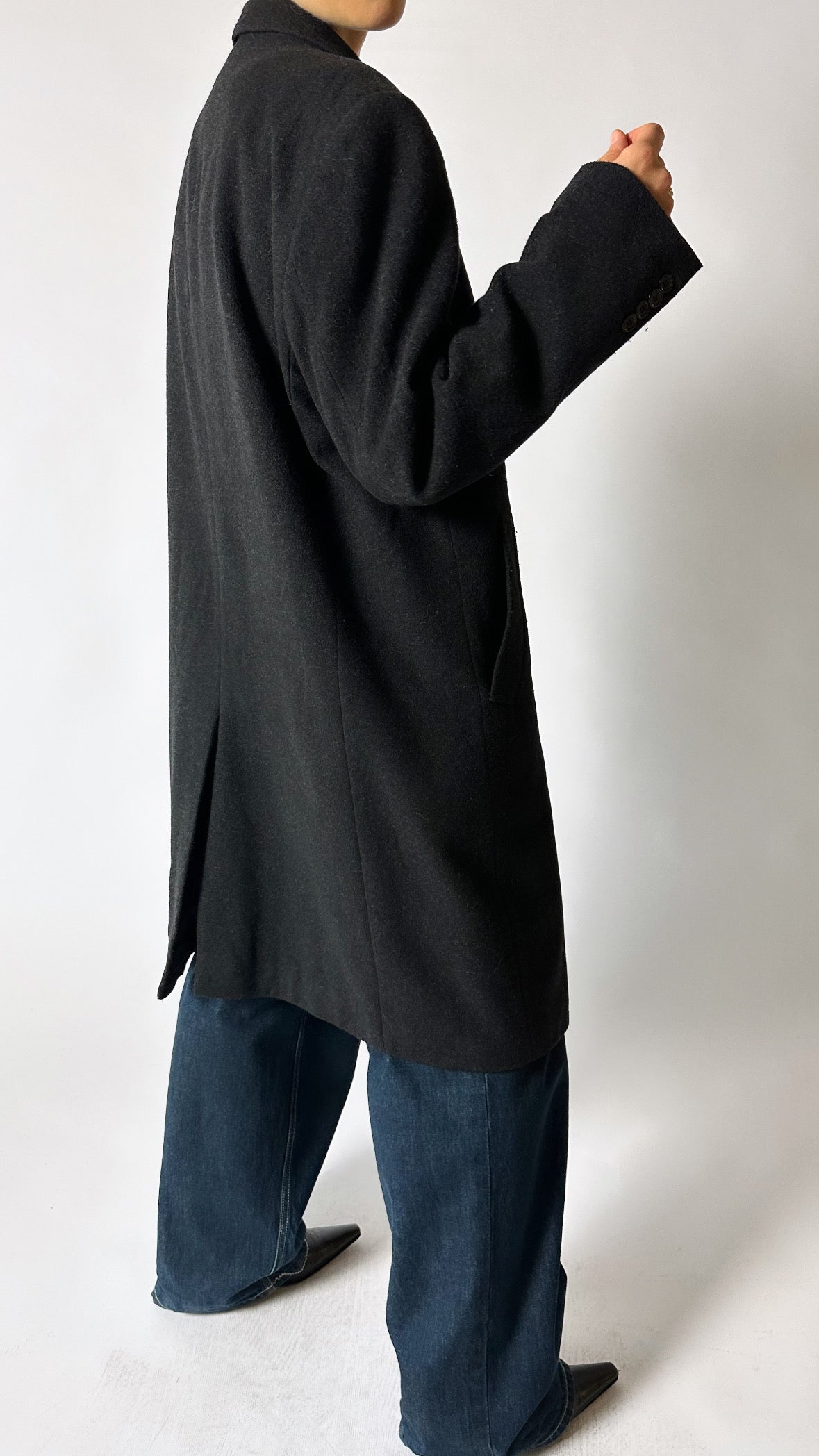 Oversized wool coat | Dark grey