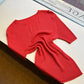 Silk rib top | Soft red