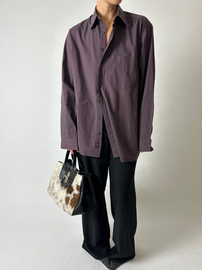 Relaxed fit striped shirt | Bordeaux / grey