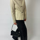 Leather fitted jacket | Stone