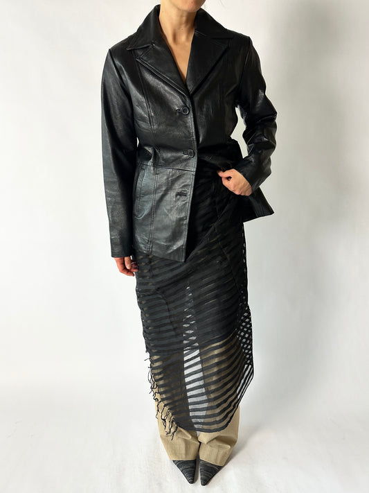 Minimal leather jacket | Black