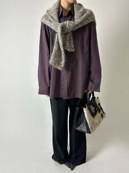 Relaxed fit striped shirt | Bordeaux / grey