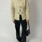 Leather fitted jacket | Stone