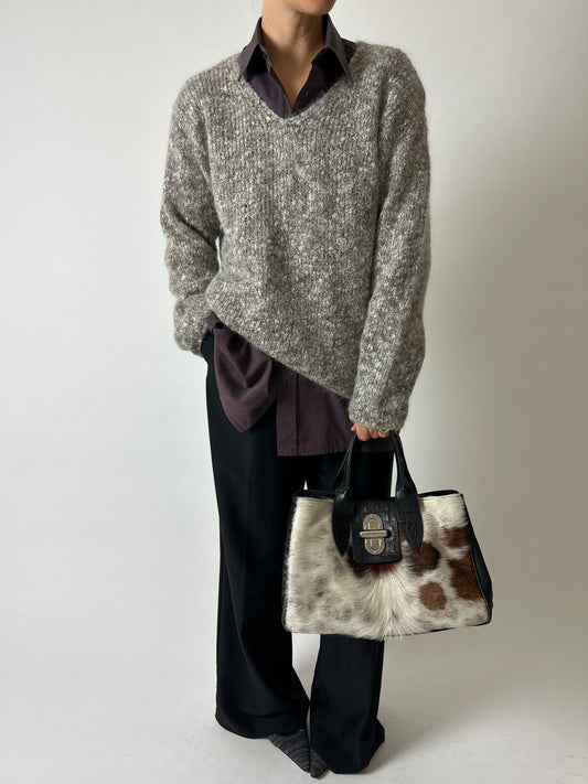 Wool blend sweater | Grey beige