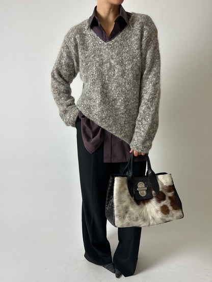 Wool blend sweater | Grey beige