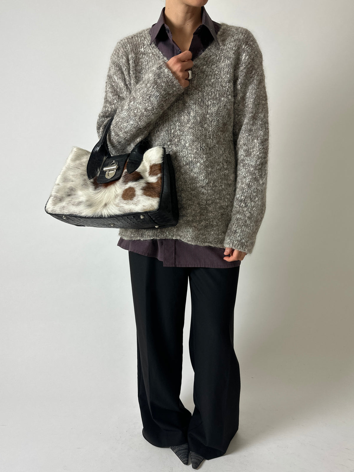 Wool blend sweater | Grey beige