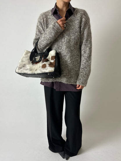 Wool blend sweater | Grey beige