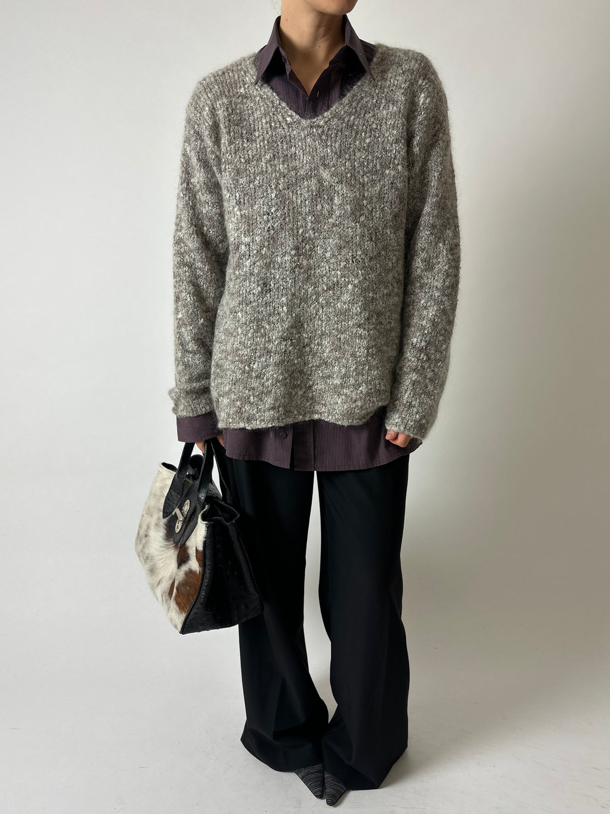 Wool blend sweater | Grey beige