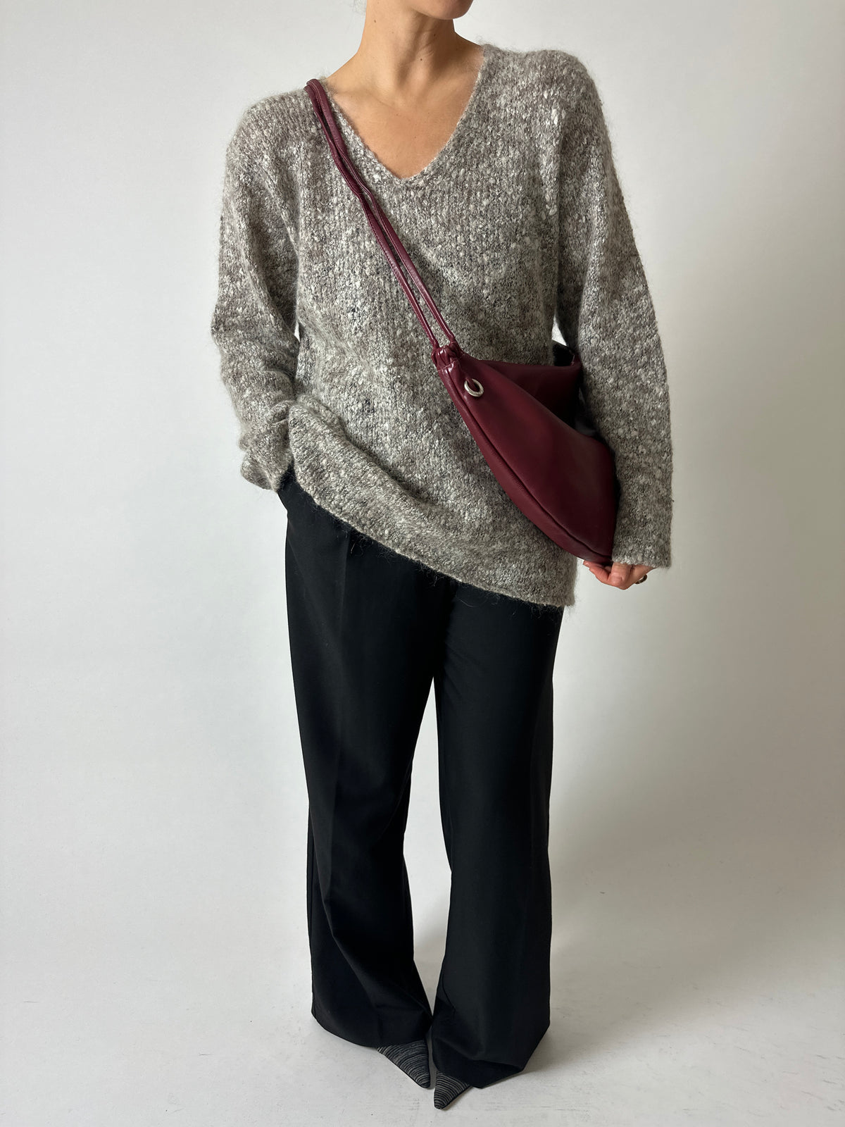 Wool blend sweater | Grey beige